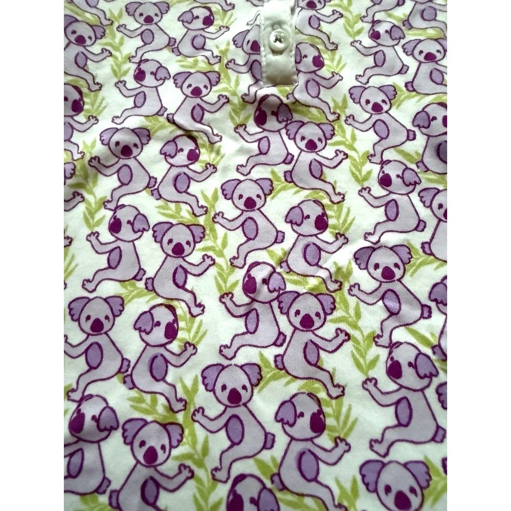 Roller Rabbit Purple Koala Animal Pima Cotton Henley Pajama Top Size 4 years